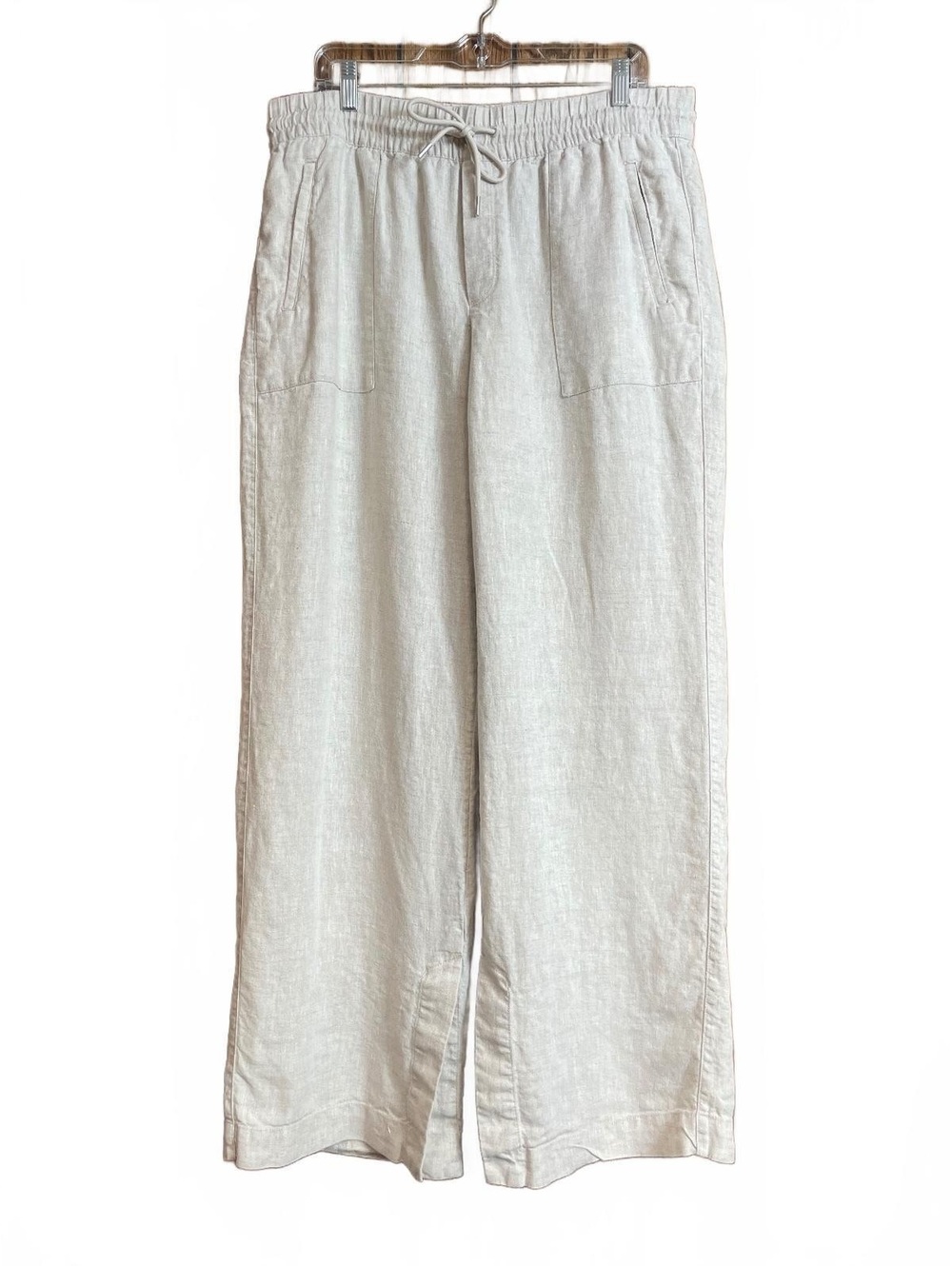 Athleta Retreat linen high rise wide leg pants large